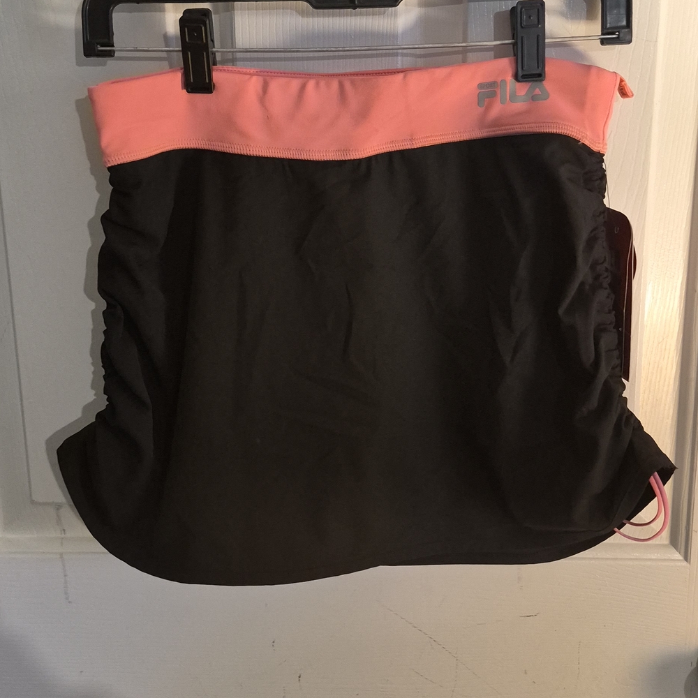 FILA Black Skort with Pink Waistband